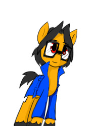 Size: 720x960 | Tagged: safe, artist:a.s.e, derpibooru import, oc, oc only, oc:a.s.e, pony, clothes, glasses, looking up, male, simple background, solo, white background