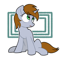 Size: 1000x900 | Tagged: safe, artist:yaaaco, derpibooru import, oc, oc only, oc:littlepip, pony, unicorn, fallout equestria, fallout, female, mare, open mouth, simple background, sitting, solo, white background