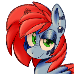 Size: 1000x1000 | Tagged: safe, artist:loopdalamb, derpibooru import, oc, oc:cd r0m, oc:cdr0m, pegasus, pony, doodle, simple background, smiling, smirk, solo, transparent background