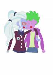 Size: 2269x3264 | Tagged: artist needed, safe, derpibooru import, spike, sugarcoat, equestria girls, blushing, duo, female, hug, human spike, kissing, male, simple background, spike gets all the crystal prep, spike gets all the equestria girls, spikecoat, spikelove, straight, white background