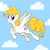 Size: 1280x1280 | Tagged: safe, artist:pfeffaroo, derpibooru import, surprise, pegasus, pony, cloud, female, flying, mare, solo