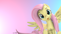 Size: 1920x1080 | Tagged: safe, artist:spinostud, derpibooru import, fluttershy, pegasus, pony, 3d, :p, cute, looking at you, shyabetes, silly, solo, source filmmaker, tongue out
