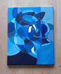 Size: 1920x2309 | Tagged: safe, artist:khaki-cap, derpibooru import, princess luna, alicorn, pony, abstract art, add tags please, add tags to find out, bust, canvas, circles, cubism, modern art, photo, portrait, traditional art, wavy mane