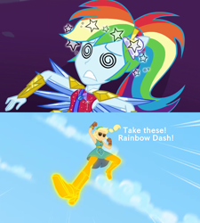 Size: 1186x1318 | Tagged: safe, derpibooru import, edit, edited screencap, screencap, applejack, rainbow dash, better together, equestria girls, holidays unwrapped, super squad goals, boots, crystal guardian, fight, ponied up, shoes, winter break-in