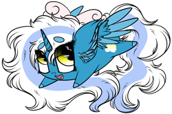 Size: 1280x844 | Tagged: safe, artist:beamybutt, derpibooru import, oc, oc:fleurbelle, alicorn, adorabelle, alicorn oc, bow, chibi, cute, female, golden eyes, hair bow, horn, mare, potato pony, simple background, transparent background, wingding eyes, wings