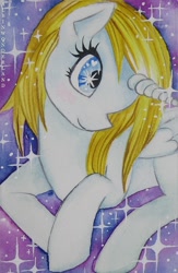 Size: 588x900 | Tagged: safe, artist:albinwonderland, derpibooru import, oc, oc only, alicorn, pony, alicorn oc, painting, solo