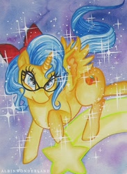 Size: 587x800 | Tagged: safe, artist:albinwonderland, derpibooru import, oc, oc only, alicorn, pony, alicorn oc, painting, solo