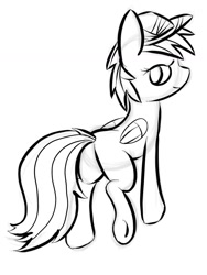 Size: 1048x1397 | Tagged: safe, derpibooru import, pony, mane, monochrome, sketch, solo