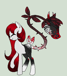 Size: 287x325 | Tagged: safe, artist:glitternaut, artist:sockl, derpibooru import, oc, oc only, monster pony, original species, augmented tail, cow plant pony, solo