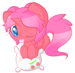 Size: 2500x2441 | Tagged: safe, artist:starlightlore, derpibooru import, oc, oc only, oc:cherry bloom, alicorn, pony, alicorn oc, simple background, solo, transparent background, wink