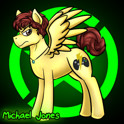 Size: 720x720 | Tagged: safe, artist:deyogee, derpibooru import, achievement hunter, michael jones, ponified, rooster teeth, solo