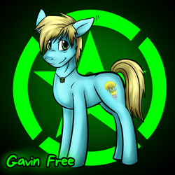 Size: 720x720 | Tagged: safe, artist:deyogee, derpibooru import, achievement hunter, gavin free, ponified, rooster teeth, solo