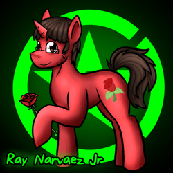 Size: 720x720 | Tagged: safe, artist:deyogee, derpibooru import, achievement hunter, glasses, ponified, ray narvaez jr, rooster teeth, solo