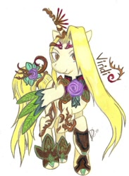 Size: 765x1045 | Tagged: safe, artist:maikoforev5674, derpibooru import, kid icarus: uprising, ponified, solo, viridi