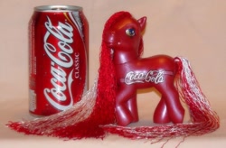 Size: 600x394 | Tagged: safe, artist:flyingpony, derpibooru import, coca-cola, custom, drink, irl, photo, toy