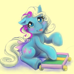 Size: 894x894 | Tagged: safe, artist:kiss-the-thunder, derpibooru import, baby fifi, g1, filly, solo, tongue out