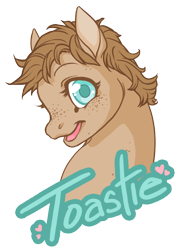 Size: 644x893 | Tagged: safe, artist:toastiepony, derpibooru import, oc, oc only, oc:toastie, pony, female, freckles, mare, solo