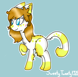 Size: 768x756 | Tagged: safe, artist:sweetytweety1925, derpibooru import, oc, oc only, cat, earth pony, pony, augmented tail, solo