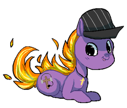 Size: 385x326 | Tagged: safe, artist:kinmoza, derpibooru import, oc, oc only, earth pony, pony, /mlp/, 4chan, clarence, cross, hat, religion, solo, trilby