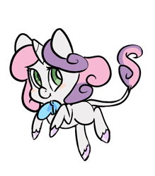 Size: 700x800 | Tagged: source needed, safe, artist:mt, derpibooru import, sweetie belle, classical unicorn, leonine tail, solo, unshorn fetlocks