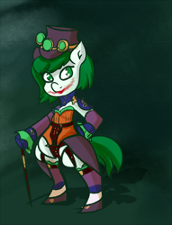 Size: 762x1000 | Tagged: artist needed, safe, derpibooru import, pony, bipedal, duela dent, ponified, solo