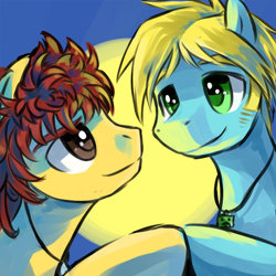 Size: 700x700 | Tagged: safe, artist:saturnspace, derpibooru import, achievement hunter, gavin free, michael jones, ponified, rooster teeth