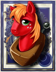 Size: 700x900 | Tagged: safe, artist:harwick, derpibooru import, big macintosh, earth pony, pony, bust, harwick's sun/moon portraits, male, portrait, solo, stallion