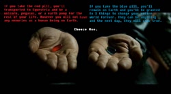 Size: 898x491 | Tagged: safe, derpibooru import, blue pill, equestria, red pill, text, the matrix