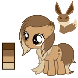 Size: 500x500 | Tagged: safe, artist:kurofa, derpibooru import, oc, oc only, pony, eevee, eevee as a cutie mark, female, filly, palette, pokémon, ponified, simple background, solo