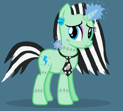 Size: 1560x1416 | Tagged: safe, artist:hysteriaalice09, derpibooru import, frankie stein, magic, monster high, ponified, solo