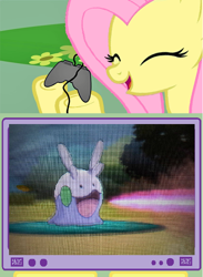 Size: 564x770 | Tagged: safe, derpibooru import, exploitable meme, goomy, happy, meme, obligatory pony, pokémon, pokémon x and y, tv meme