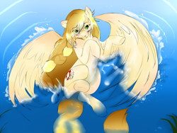 Size: 1920x1440 | Tagged: safe, artist:shymemories, derpibooru import, oc, oc only, pegasus, pony, solo, water