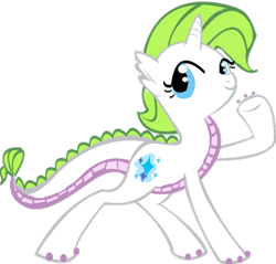 Size: 900x861 | Tagged: safe, artist:sweetchiomlp, derpibooru import, oc, oc only, oc:crystal, dracony, hybrid, interspecies offspring, offspring, parent:rarity, parent:spike, parents:sparity, solo