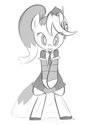 Size: 900x1200 | Tagged: safe, artist:tex, derpibooru import, call, mighty no.9, ponified, sketch, solo