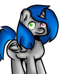 Size: 894x894 | Tagged: safe, artist:netvio, derpibooru import, oc, oc only, alicorn, pony, alicorn oc, heterochromia, solo