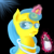 Size: 1024x1024 | Tagged: safe, artist:shadestepwarrior, derpibooru import, lemon hearts, bottle, glasses, glowstick, magic, solo