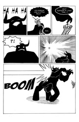 Size: 719x1112 | Tagged: safe, artist:leon-z, derpibooru import, lord tirek, oc, g1, comic, monochrome, thunderbolt