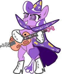 Size: 825x968 | Tagged: safe, artist:peacestargirl, derpibooru import, screwball, pony, bipedal, crossover, goofy goober rock, guitar, solo, spongebob squarepants, the spongebob squarepants movie