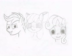 Size: 6560x5088 | Tagged: safe, artist:idontrunntoofast, derpibooru import, apple bloom, scootaloo, sweetie belle, absurd resolution, cutie mark crusaders, sketch