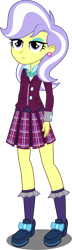 Size: 2500x8702 | Tagged: safe, artist:xebck, upper crust, equestria girls, friendship games, absurd resolution, clothes, crystal prep academy, crystal prep academy uniform, crystal prep shadowbolts, ear piercing, earring, high heels, jewelry, necklace, piercing, pleated skirt, school uniform, shoes, simple background, skirt, skunk stripe, socks, solo, transparent background, vector