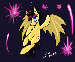 Size: 934x768 | Tagged: safe, artist:saliantsunbreeze, bat pony, pony, undead, vampire, vampony, fangs, fireworks, ponified, x-men