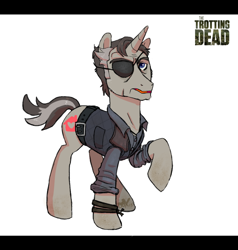 Size: 868x910 | Tagged: safe, artist:pandadox, derpibooru import, crossover, ponified, solo, the governor, the walking dead