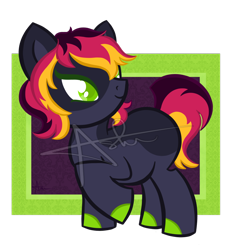 Size: 1024x1138 | Tagged: safe, artist:voodolllove, derpibooru import, oc, oc only, oc:psycha, pony, unicorn, looking back, raised hoof, smiling, solo, watermark