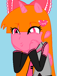 Size: 324x432 | Tagged: safe, artist:lolly <3, derpibooru import, oc, oc only, alicorn, equestria girls, alicorn oc, awesome, heart, so awesome, solo, vocaloid