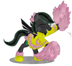 Size: 1213x1109 | Tagged: safe, derpibooru import, oc, oc only, crystal pony, pony, bipedal, cheerleader, clothes, crossdressing, simple background, solo, transparent background, vector