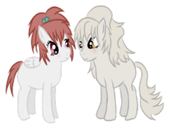 Size: 800x622 | Tagged: safe, derpibooru import, pegasus, pony, anime, aoi nagisa, female, hanazono shizuma, lesbian, ponified, strawberry panic, strawberry panic!