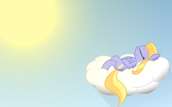 Size: 1440x900 | Tagged: safe, artist:starshinesprint, derpibooru import, cloud kicker, cloud, resting, sleeping, solo, sun