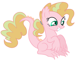 Size: 391x307 | Tagged: safe, artist:unoriginai, derpibooru import, oc, oc only, oc:shindig, dracony, hybrid, interspecies offspring, offspring, parent:pinkie pie, parent:spike, parents:pinkiespike, ponytail, simple background, solo, white background