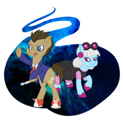 Size: 895x892 | Tagged: safe, artist:jacktryoshka, derpibooru import, doctor whooves, photo finish, converse, doctor who, sneakers, sonic screwdriver, the cosmos