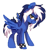 Size: 165x174 | Tagged: safe, artist:pepooni, derpibooru import, oc, oc only, pegasus, pony, azure tail, pixel art, solo